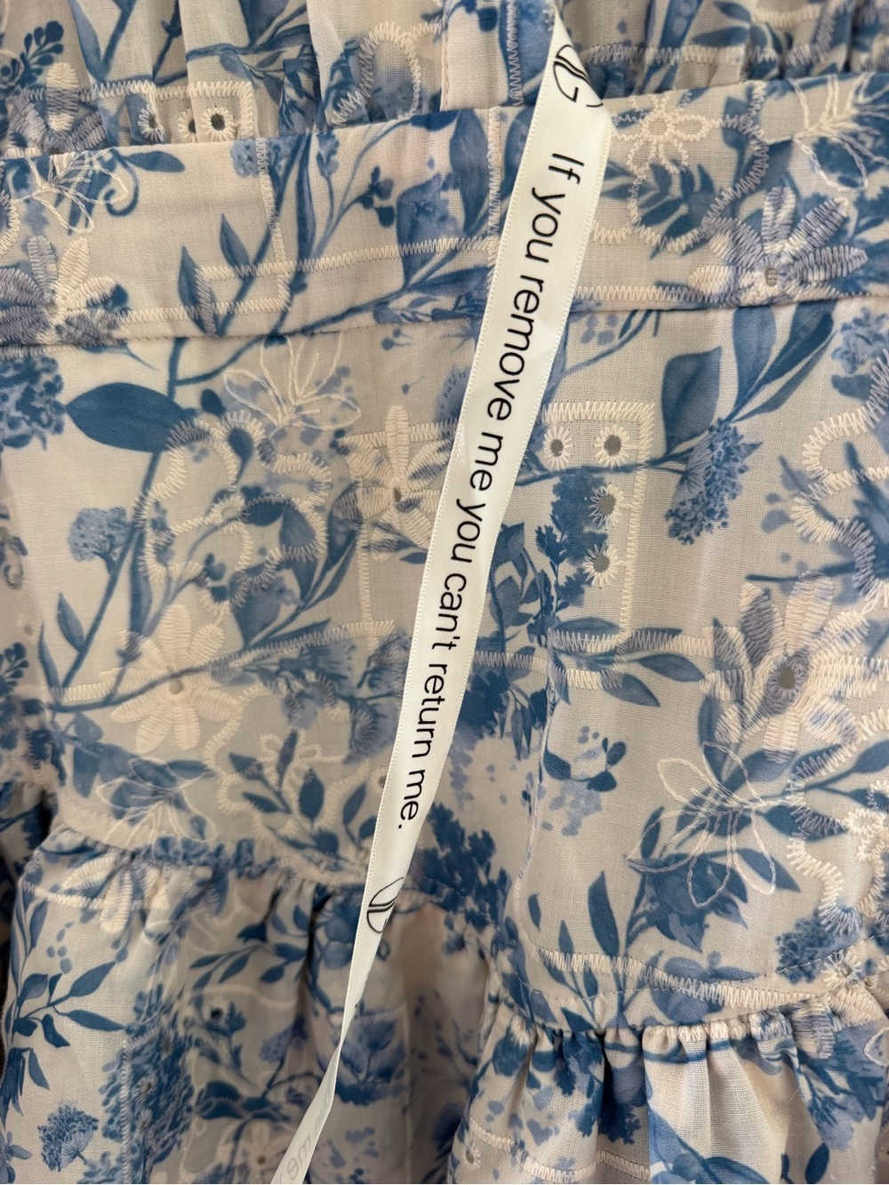 Vita Grace - Emily Cotton Tiered Dress | Blue Mix - Picture 10 of 10